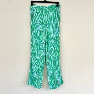 ✨💚Lilly Pulitzer Cambridge Palazzo Pants Women’s S-Small Green Pull On Wide Leg